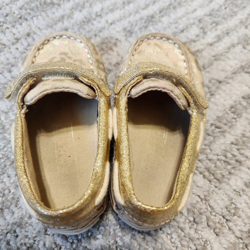 Sperry child animal print crib shoes gold size 4 - Picture 8 of 10